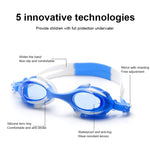 Ensemble de natation 4 en 1 pour enfants : lunettes de natation en silicone étanches et anti-buée avec motif de petit crabe, bonnet de bain imprimé, pince-nez, bouchons d'oreilles, sac de rangement (crabe bleu), (crabe rose)