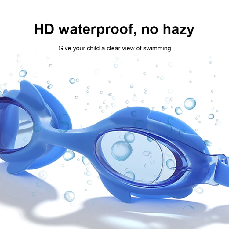 Ensemble de natation 4 en 1 pour enfants : lunettes de natation en silicone étanches et anti-buée avec motif de petit crabe, bonnet de bain imprimé, pince-nez, bouchons d'oreilles, sac de rangement (crabe bleu), (crabe rose)