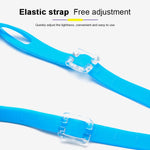 Ensemble de natation 4 en 1 pour enfants : lunettes de natation en silicone étanches et anti-buée avec motif de petit crabe, bonnet de bain imprimé, pince-nez, bouchons d'oreilles, sac de rangement (crabe bleu), (crabe rose)