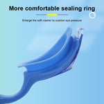 Ensemble de natation 4 en 1 pour enfants : lunettes de natation en silicone étanches et anti-buée avec motif de petit crabe, bonnet de bain imprimé, pince-nez, bouchons d'oreilles, sac de rangement (crabe bleu), (crabe rose)