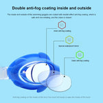 Ensemble de natation 4 en 1 pour enfants : lunettes de natation en silicone étanches et anti-buée avec motif de petit crabe, bonnet de bain imprimé, pince-nez, bouchons d'oreilles, sac de rangement (crabe bleu), (crabe rose)
