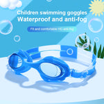 Ensemble de natation 4 en 1 pour enfants : lunettes de natation en silicone étanches et anti-buée avec motif de petit crabe, bonnet de bain imprimé, pince-nez, bouchons d'oreilles, sac de rangement (crabe bleu), (crabe rose)