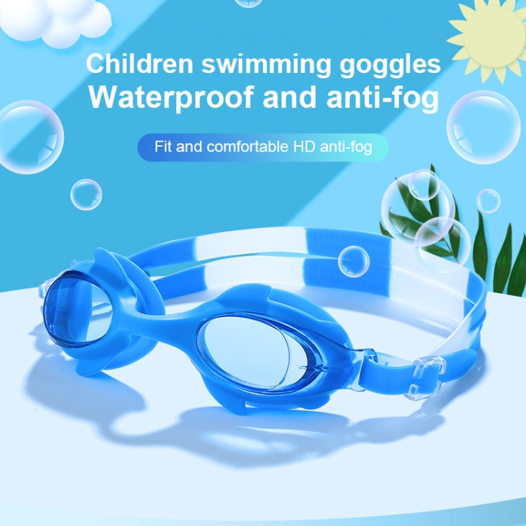 Ensemble de natation 4 en 1 pour enfants : lunettes de natation en silicone étanches et anti-buée avec motif de petit crabe, bonnet de bain imprimé, pince-nez, bouchons d'oreilles, sac de rangement (crabe bleu), (crabe rose)