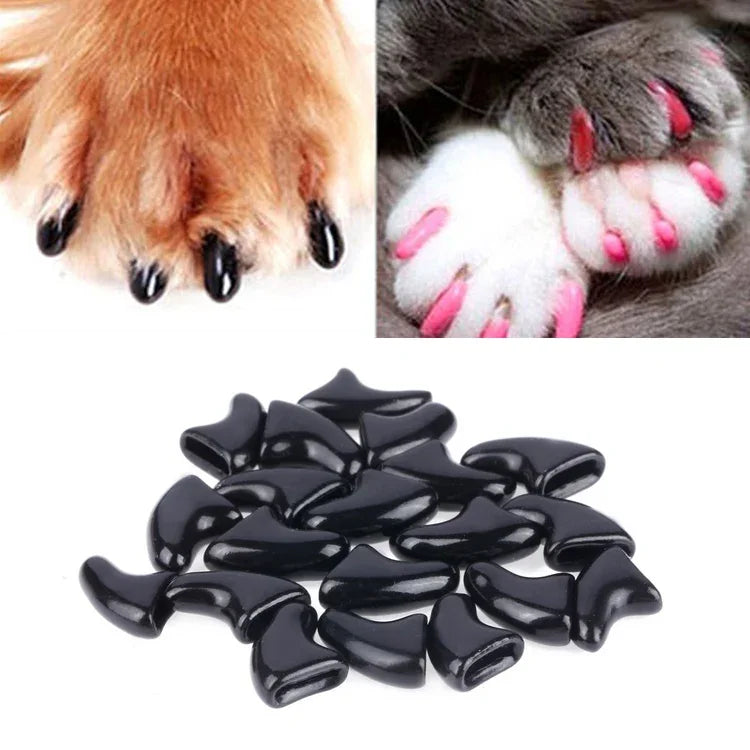 20 PIÈCES Ongles de Chat Souples en Silicone / Griffes de Patte de Chat / Protecteur d'Ongles pour Animaux de Compagnie / Cache-Ongles de Chat, XS, S, L