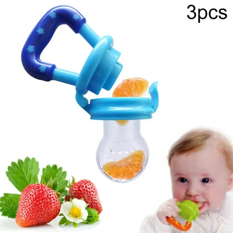 3 PCS Tétine nourrisseur alimentaire portable pour bébé Silicone Sucette apaisante pour bébé, Couleur aléatoire, Taille:M, Taille:L