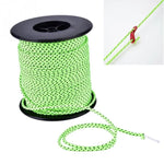 Corde de tente coupe-vent réfléchissante de 2,5 mm de diamètre, Corde de camping, Cordes de tente réfléchissantes, Longueur : 50 m, Longueur : 50 m