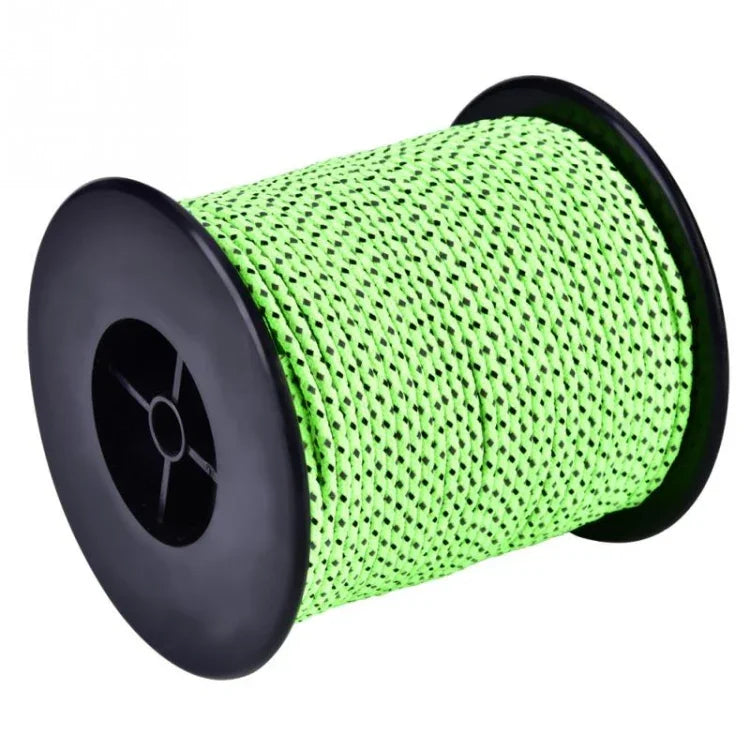 Corde de tente coupe-vent réfléchissante de 2,5 mm de diamètre, Corde de camping, Cordes de tente réfléchissantes, Longueur : 50 m, Longueur : 50 m