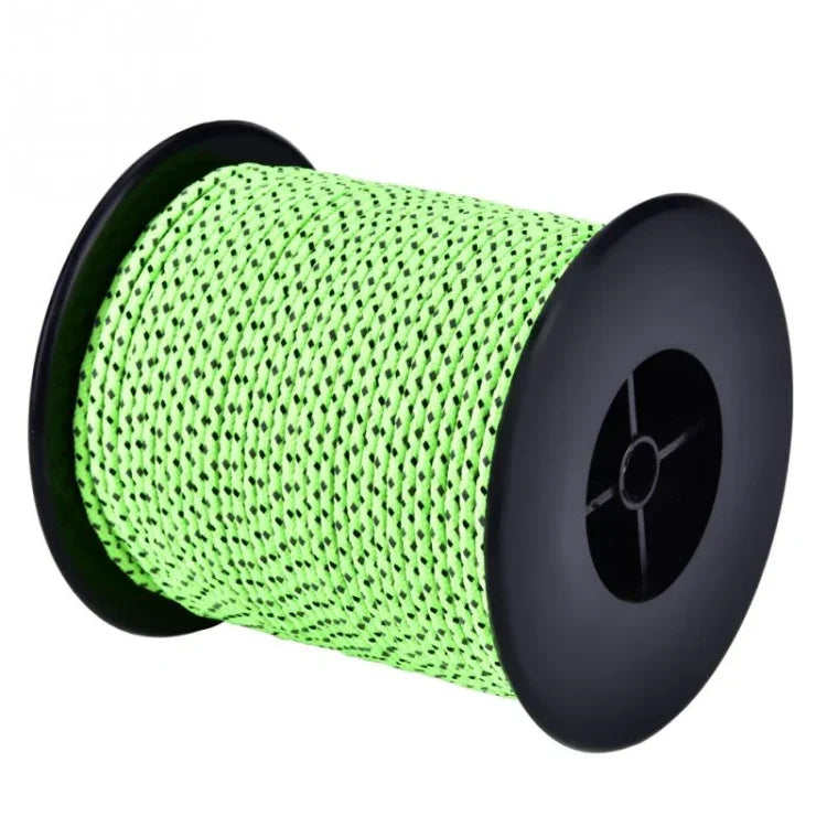 Corde de tente coupe-vent réfléchissante de 2,5 mm de diamètre, Corde de camping, Cordes de tente réfléchissantes, Longueur : 50 m, Longueur : 50 m
