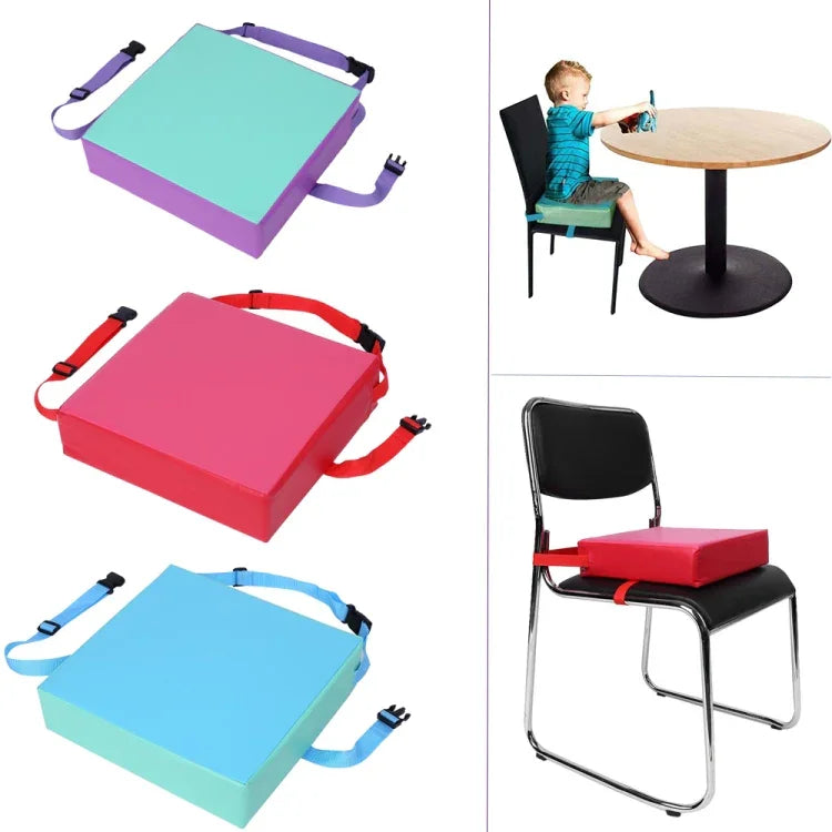 Coussin de chaise rehaussé pour enfants Coussin de siège de chaise haute amovible avec sangle à boucle, Coussin de chaise rehaussé pour enfants