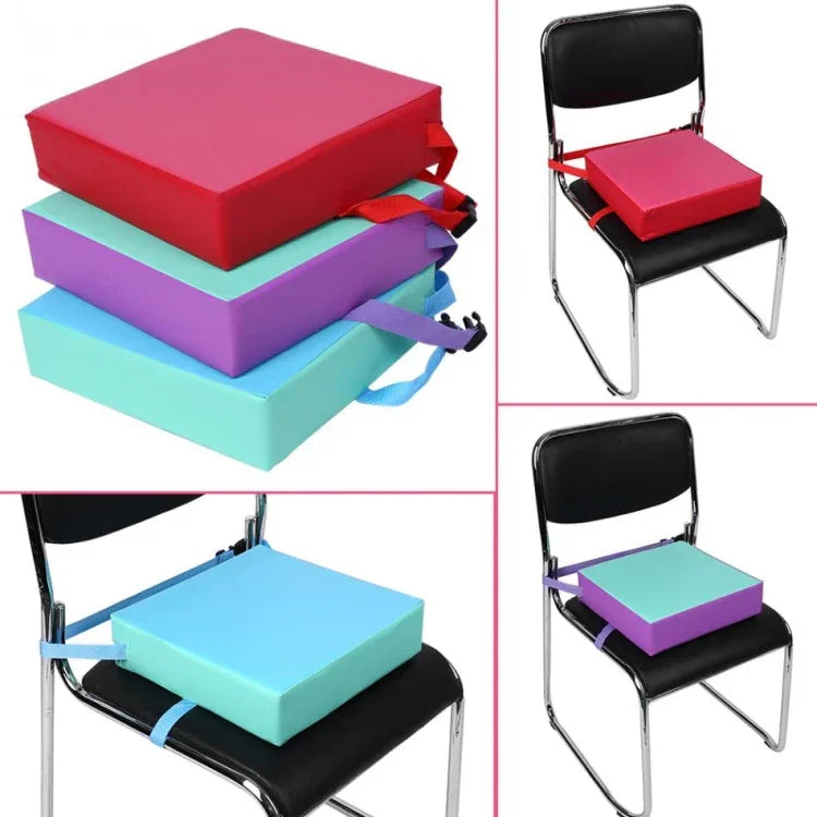 Coussin de chaise rehaussé pour enfants Coussin de siège de chaise haute amovible avec sangle à boucle, Coussin de chaise rehaussé pour enfants