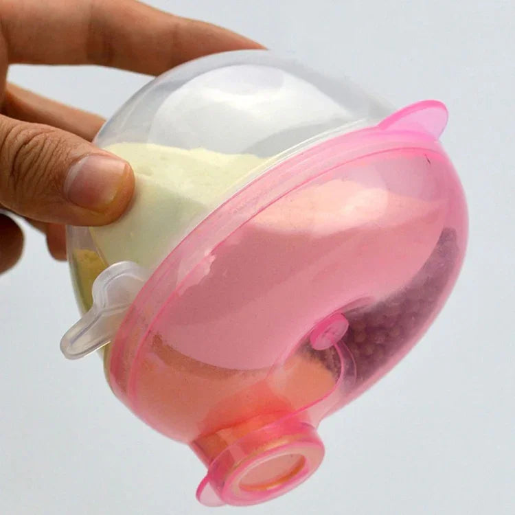 Distributeur de lait en poudre pour bébé Conteneur alimentaire Boîte de rangement pour alimentation 3 couches Étanche Boîte de rangement de voyage pour enfants Tout-petit, Vert, Rose, Jaune, Bleu