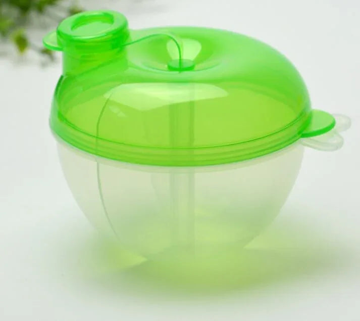 Distributeur de lait en poudre pour bébé Conteneur alimentaire Boîte de rangement pour alimentation 3 couches Étanche Boîte de rangement de voyage pour enfants Tout-petit, Vert, Rose, Jaune, Bleu