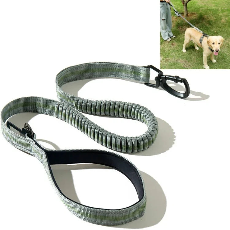Dog Outdoor Anti-Scourge Traction Rope Nylon Reflective Elastic Stretch Dog Walking Rope, Elastic Stretch Yellow, Elastic Stretch Green