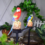 Lampe solaire de pelouse, figurine de perroquet en résine pour jardin et cour