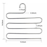Cintres Multifonctionnels en Forme de S à 5 Couches pour Vêtements et Pantalons, Cintres en Forme de S