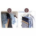 Cintres Multifonctionnels en Forme de S à 5 Couches pour Vêtements et Pantalons, Cintres en Forme de S