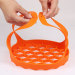 Cuiseur à œufs en silicone pour cuiseur vapeur, panier vapeur en silicone, 20 cm, 16,5 cm