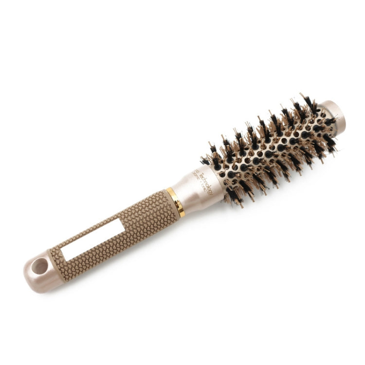 Brosse Ronde en Aluminium Céramique avec Poils en Nylon, Brosse Coiffante Professionnelle pour Barbier