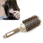 Brosse Ronde en Aluminium Céramique avec Poils en Nylon, Brosse Coiffante Professionnelle pour Barbier