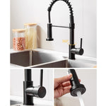Robinet de cuisine avec valve de réservoir d'eau chaude et froide, modèle noir, modèle galvanoplastie, modèle brossé