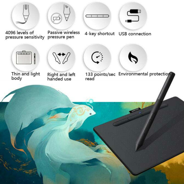 Tablette Wacom CTL-4100 Intuos Tablette à dessin peinte à la main, CTL-4100