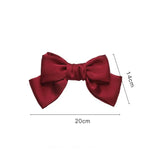 5 pinces à cheveux en satin avec nœud, accessoires de coiffure pour l'arrière de la tête, rouge lie de vin, noir, vert foncé