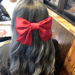 5 pinces à cheveux en satin avec nœud, accessoires de coiffure pour l'arrière de la tête, rouge lie de vin, noir, vert foncé