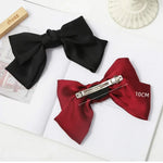 5 pinces à cheveux en satin avec nœud, accessoires de coiffure pour l'arrière de la tête, rouge lie de vin, noir, vert foncé