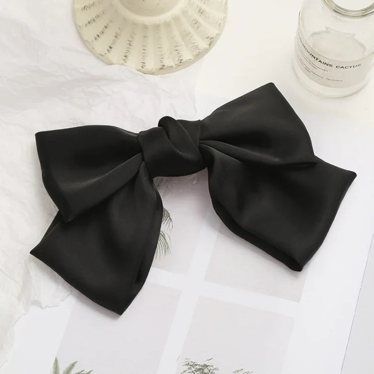 5 pinces à cheveux en satin avec nœud, accessoires de coiffure pour l'arrière de la tête, rouge lie de vin, noir, vert foncé