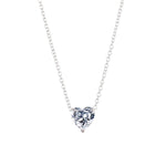 Collier Pendentif Cœur en Cristal Femme Court, Doré, Argenté