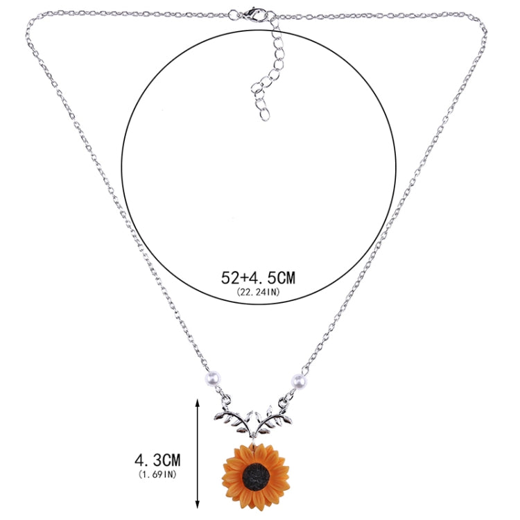 Collier pendentif tournesol délicat pour femmes, collier de bijoux créatifs en fausses perles