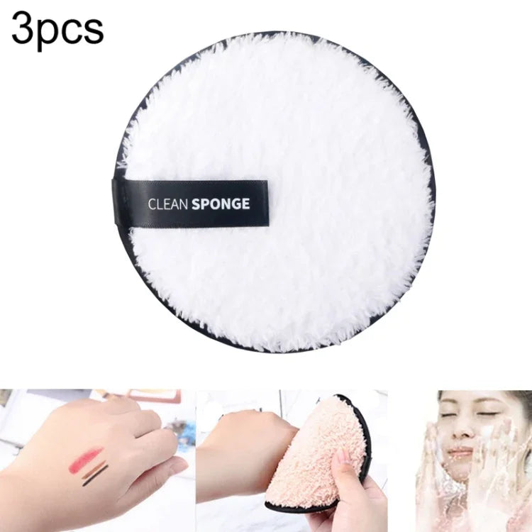 3 Éponges en microfibre pour le visage – Lingettes démaquillantes lavables et réutilisables
