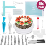 Ensemble de 164 outils de décoration de gâteaux, plateau tournant en acier inoxydable, 164 pièces/ensemble