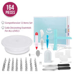 Ensemble de 164 outils de décoration de gâteaux, plateau tournant en acier inoxydable, 164 pièces/ensemble