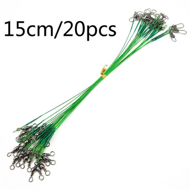 20 PCS Fils de Pêche Luya avec Fil Émerillon Anti-Morsure, 20CM, 25CM, 30CM, 15CM