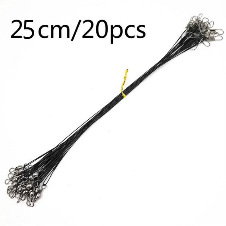20 PCS Fils de Pêche Luya avec Fil Émerillon Anti-Morsure, 20CM, 25CM, 30CM, 15CM