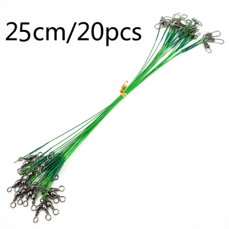 20 PCS Fils de Pêche Luya avec Fil Émerillon Anti-Morsure, 20CM, 25CM, 30CM, 15CM