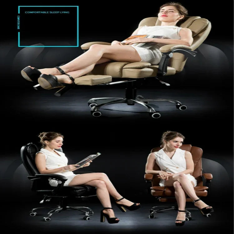 Chaise pivotante relevable moderne minimaliste, siège paresseux, chaise de jeu de massage de bureau avec pieds en acier