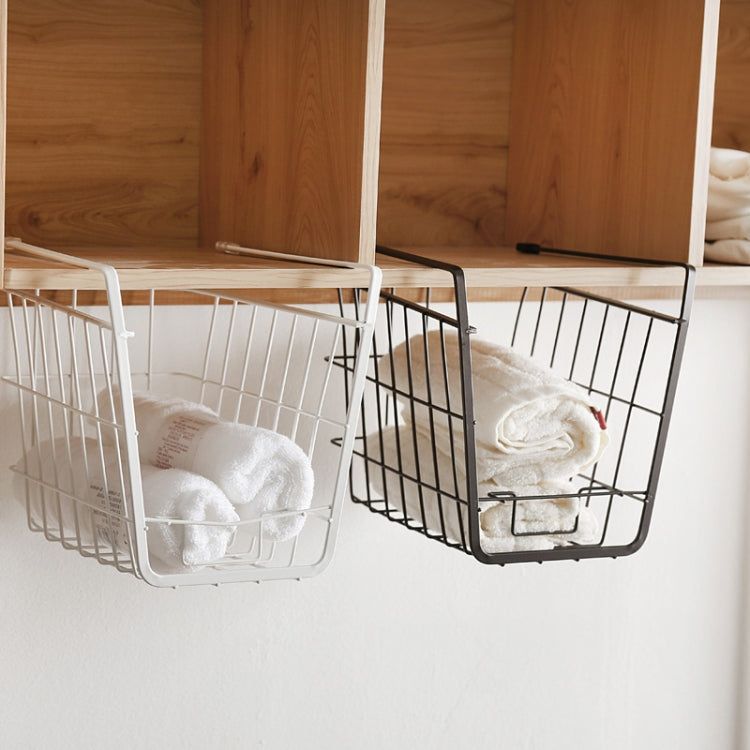 Panier de rangement suspendu sous la cloison, casier de rangement, noir, blanc