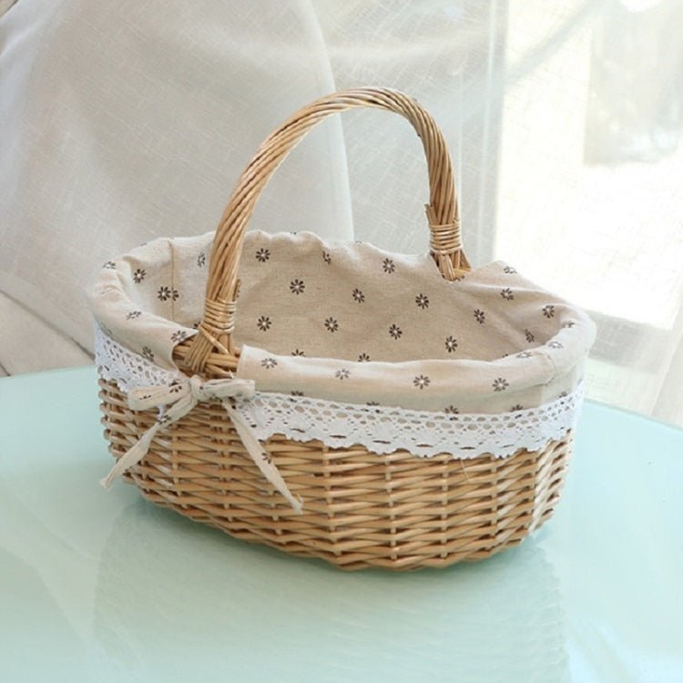 Panier de pique-nique tissé à la main, sac de rangement en rotin, petit, grand