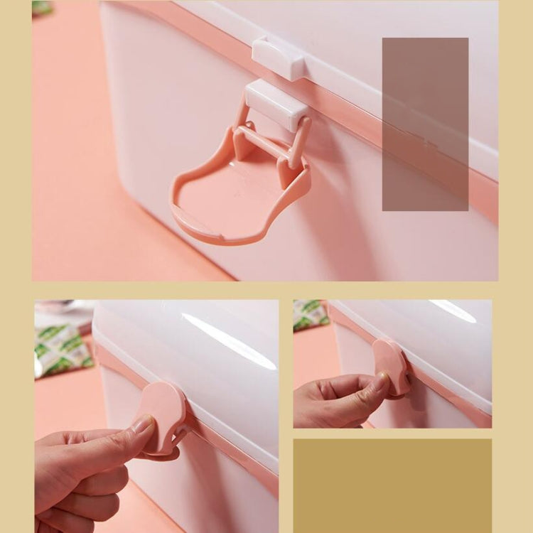 Boîte en plastique multifonctionnelle anti-poussière pour bijoux, cosmétiques, usage domestique, boîte à médicaments portable, S 24x16.5x14cm, L 27.5x19x18cm