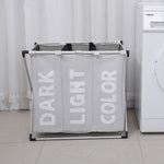 Panier à linge sale pliable à trois compartiments, organisateur de rangement pour la maison, 3 compartiments