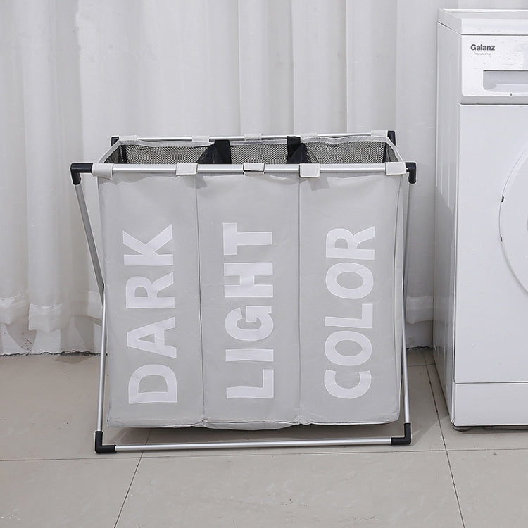 Panier à linge sale pliable à trois compartiments, organisateur de rangement pour la maison, 3 compartiments