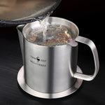 SSGP 304 Acier inoxydable Filtre Huile Pot Filtre Résidu Huile Soupe Pot Vidange Huile Pot Ménage Filtre Résidu Huile Pot de stockage