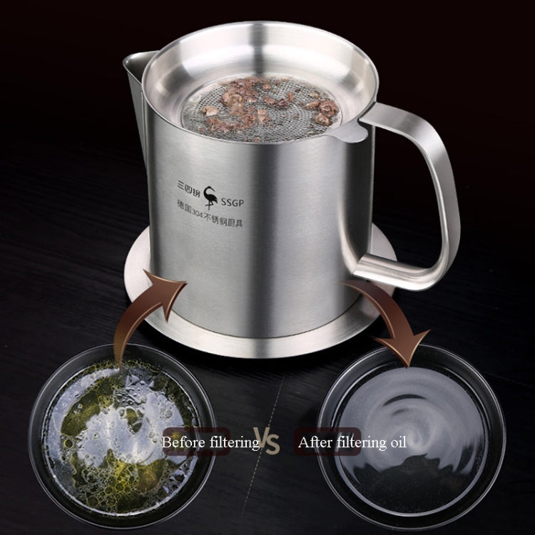 SSGP 304 Acier inoxydable Filtre Huile Pot Filtre Résidu Huile Soupe Pot Vidange Huile Pot Ménage Filtre Résidu Huile Pot de stockage