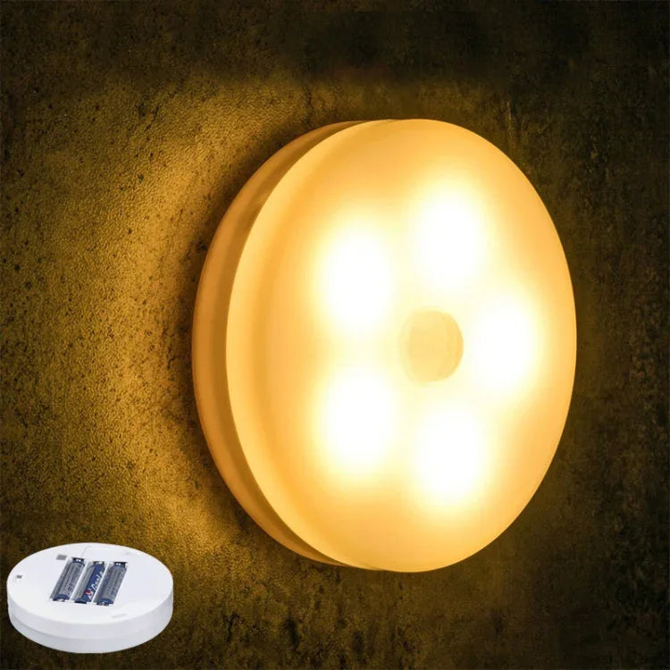 Veilleuse à LED à détection de corps humain intelligente pour chambre à coucher, lampe de chevet, modèle à piles, rechargeable