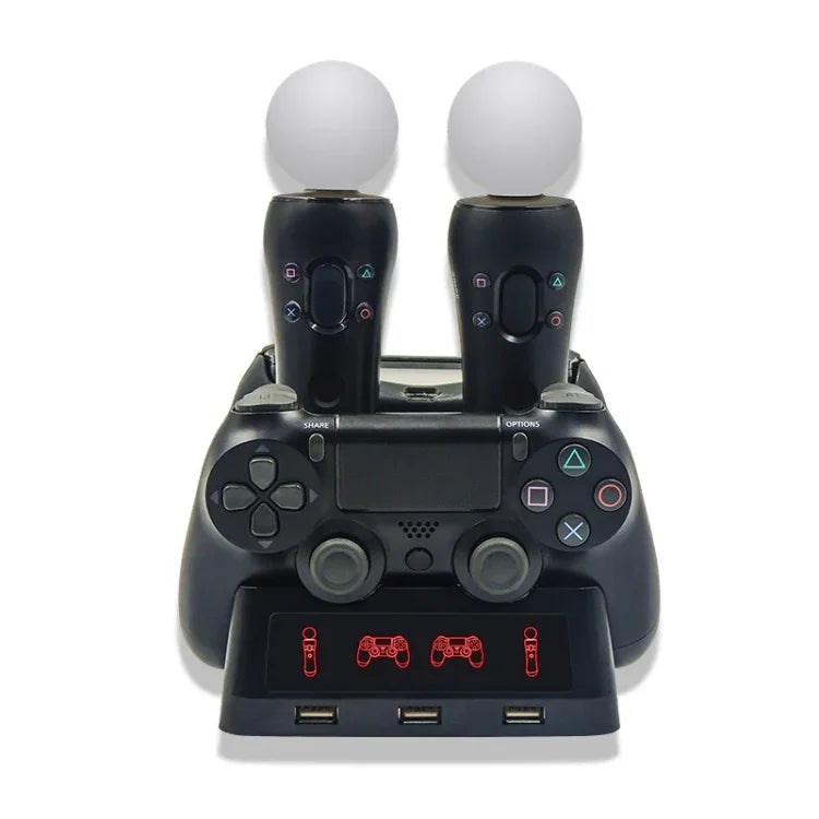 Base de chargement multifonctionnelle iPlay pour manette de jeu PS4 / PS4 Move / PS VR