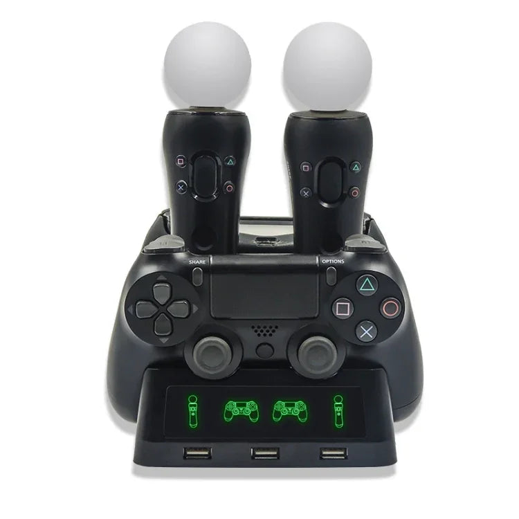 Base de chargement multifonctionnelle iPlay pour manette de jeu PS4 / PS4 Move / PS VR
