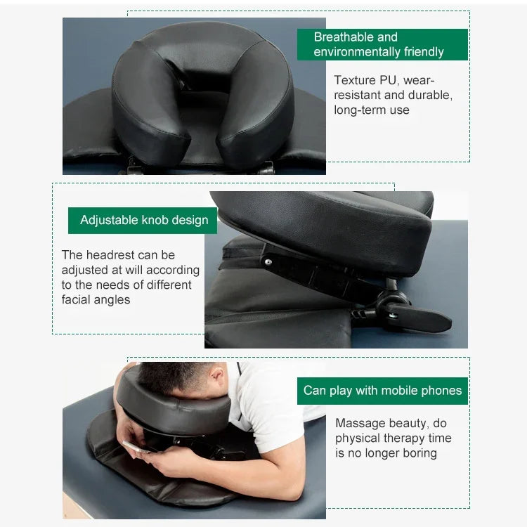 Oreiller de massage réglable pour tête, coussin de repos pour visage, berceau de beauté familial pour bureau