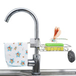 Étagère de robinet en acier inoxydable perforé, égouttoir de rangement pour évier de cuisine, torchons et éponges, Type A, Type B, Type C